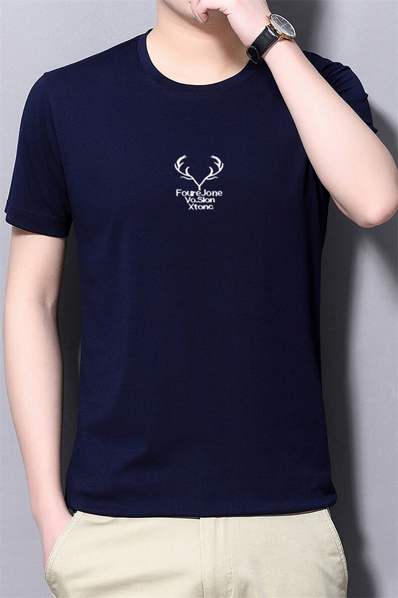 2022好货夏季T恤纯色短袖t恤男外套男POLO衫男汗衫男印花体恤男图片