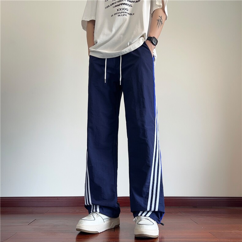 2025夏季新款潮流运动斜杠拼色宽松休闲裤B315-K24210-特p35控68,男装休闲裤,电商B315