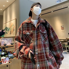 小香风外套男春秋季薄款日系复古潮牌格子上衣服美式情侣痞帅夹克，男装夹克，星座601-2