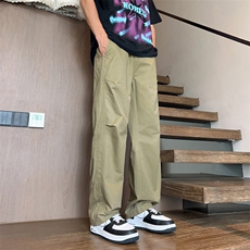 春季新款黑色休闲长裤子纯棉男士阔腿工装裤K8011特P48，男装休闲裤，电商D325