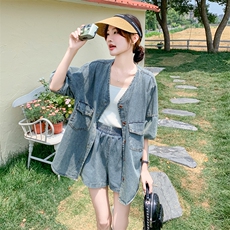 现货~~！！薄款牛仔套装懒人穿搭P135188，女装套装/套裙，2C262