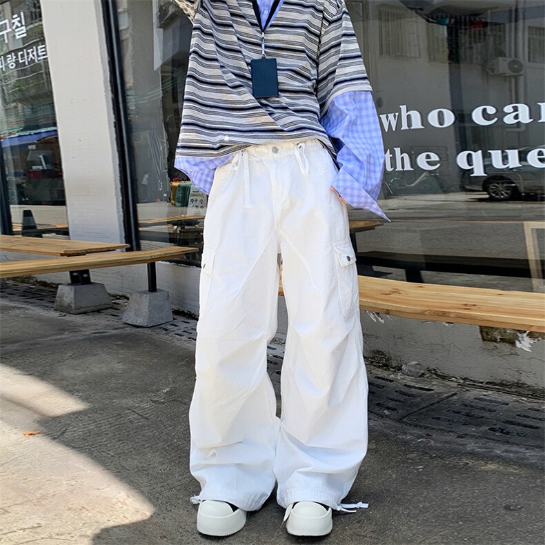 简约纯色休闲裤男女2025秋季直筒宽松垂感阔腿拖地裤YD9002-P75,男装休闲裤,星座509