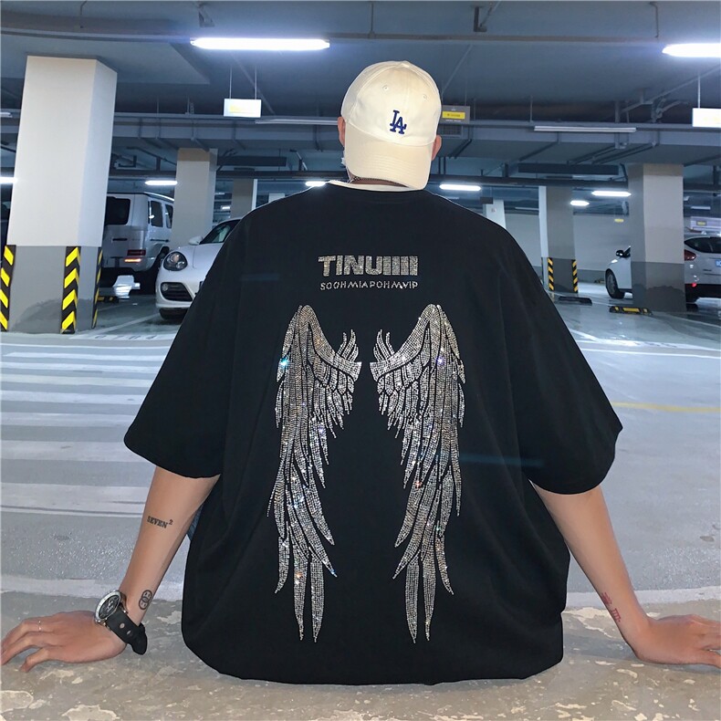 T恤潮流圆领男港风烫钻2026夏季新款短袖时尚B299-X5301-P45-控65图片