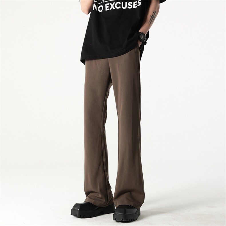 vibe高街垂感休闲西裤ins潮牌纯色微喇叭裤子XZ211-1-K2308-P50，男装西裤，星座211-1