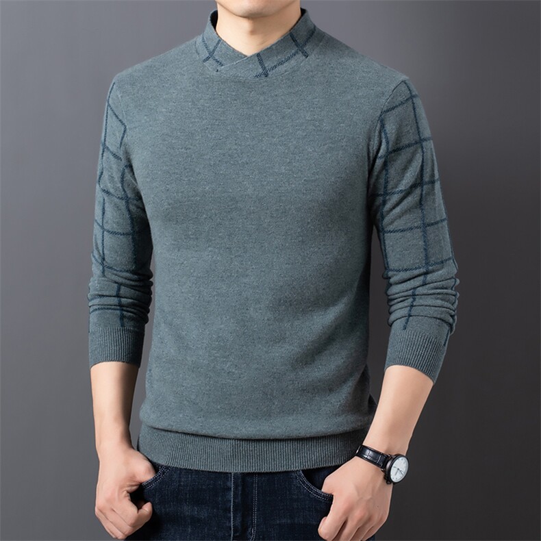 ATQM1210钱塘2020-3冬季新款简约百搭中年男士纯羊毛毛衣P139,男装针织衫/毛衣,钱塘207-3