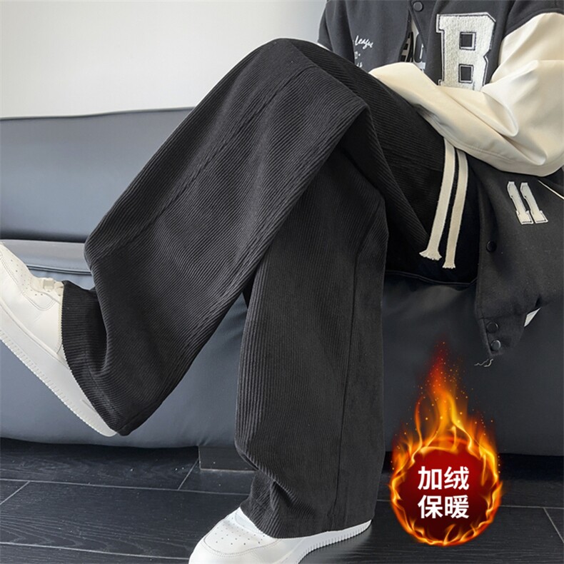 加绒休闲裤男宽松灯芯绒弯刀裤 K3657-P45加绒P55 控68加绒控78图片