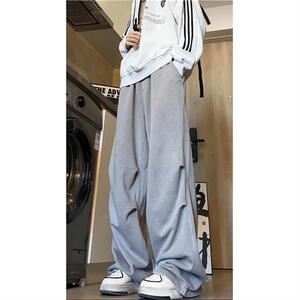 潮牌直筒运动卫裤秋冬美式复古裤子嘻哈宽松设计感休闲裤D560/P55,男士v领皮衣怎么搭配图片