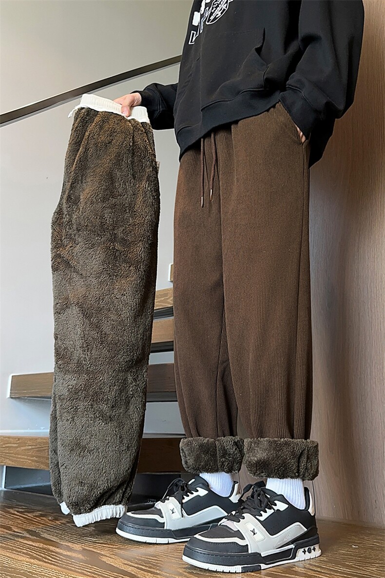 主推差价大D2280-TP4068冬季加绒加厚束脚裤港风保暖长裤男,男装棉衣,电商A102