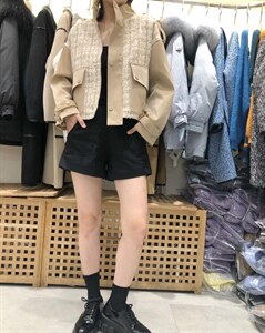 皮呢拼接 加厚款图片