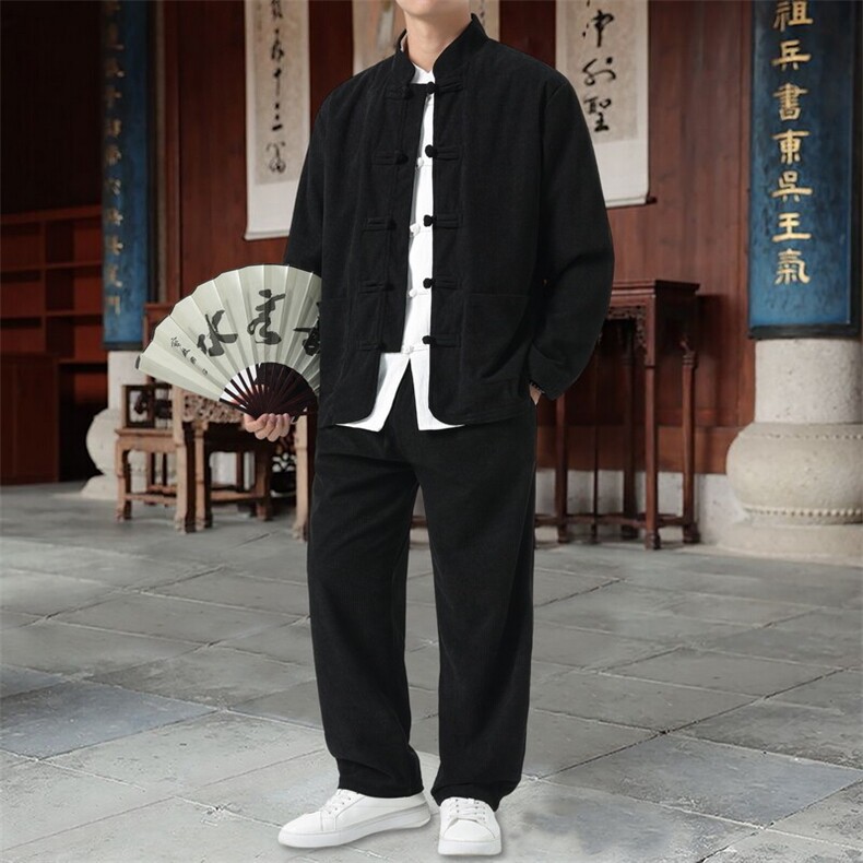 男士外套灯芯绒夹克套装盘扣立领风XZ1512-2501套装-P110,男装夹克,星座1512