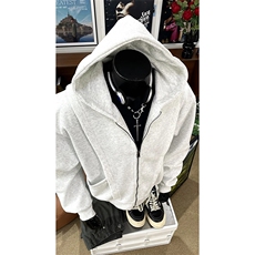 抖音得物品质二开26春装美式高街结构辑明线卫衣开衫外套W78，女装短外套，电商A486