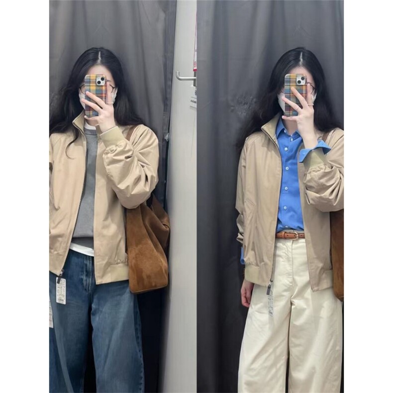 男装女装哈灵顿茄克外套立领长袖拉链休闲宽松夹克上衣JKK70P85,男装夹克,电商D256