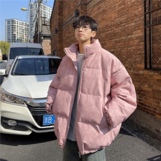 港风PU皮复古做旧双侧金属拉链夹克式加棉棉衣男MY77092P130控198，男装夹克，星座227-7