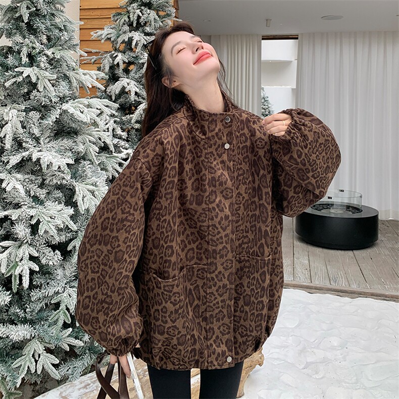 现货数据好麂皮豹纹加棉外套2C277-5839-P165-K268,女装棉衣/棉服,2C277