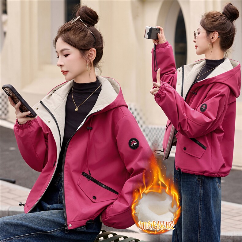 档口现货2025新款女装冬装休闲棉衣外套派克服,女装派克服,靓星雨