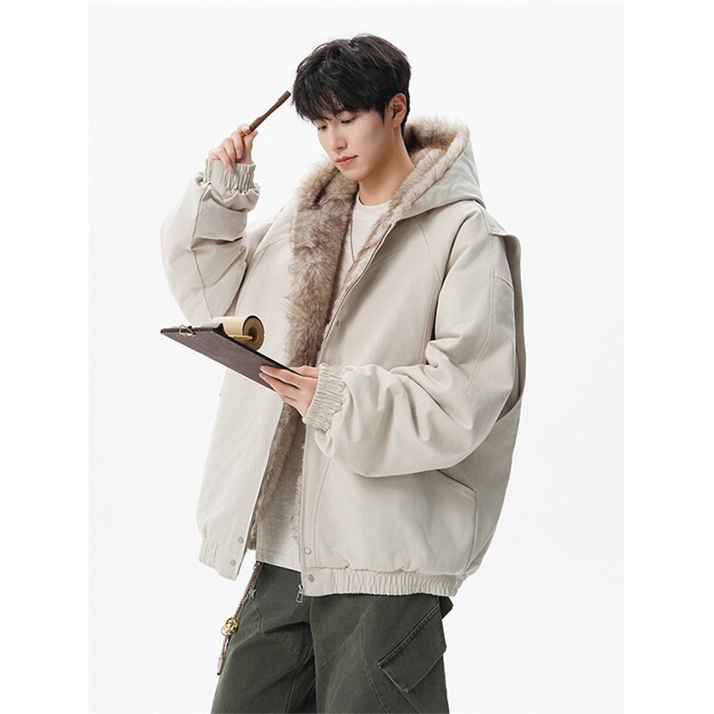 现货高品质美式高街冬季重磅硬挺短款座山雕毛领棉衣男女加厚外套，男装棉衣，电商A486