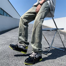 牛仔裤男韩版潮流高街帅气2026夏季新款ins宽松百搭长裤RK348-P52，男装牛仔裤，星座412