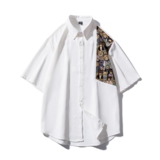 1小熊短袖衬衫男+短裤大码M-5XL套装92%聚酯纤维8%氨纶TZ77059P70，男装牛仔裤，星座226-2
