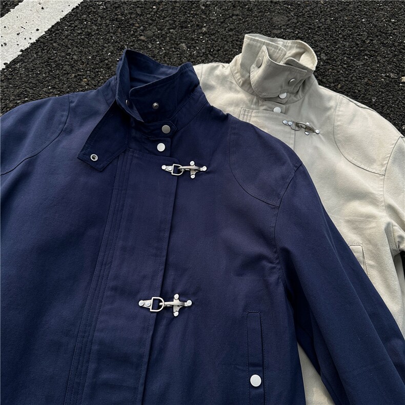 JK727-尺码M-3XL-P90-现货！解构拼接飞机扣夹克复古做旧短款外套,男装夹克,星座1811B
