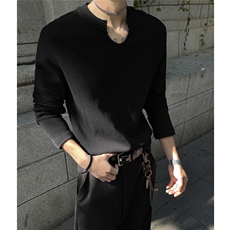 2025春季新款380克华夫格长袖T恤T3079特批35控59，男装T恤，电商A072