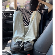 美式高街ins小众破洞弯刀微辣牛仔裤货号K755P6078，男装牛仔裤，电商A063