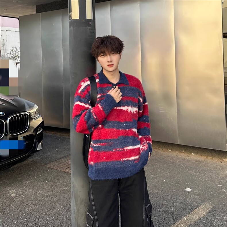 MM405-P63美式潮流休闲慵懒风新款百搭针织毛衣,男装针织衫/毛衣,星座617A-2