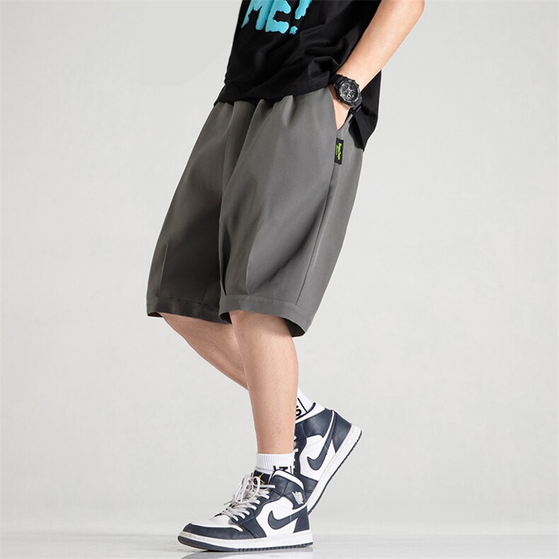 A125-6601-P20无影墙冰丝加大码港风五分休闲裤百搭潮流宽松休闲，男装休闲裤，电商A125
