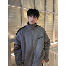 A457-P108棒球棉服撞色拼接麂皮绒外套夹克棉衣刺绣反光条设计，男装夹克，星座911