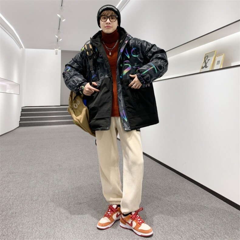 港风 2026冬季新款90%白鸭绒中长款连帽羽绒服男XZ109-Y2229-P198图片