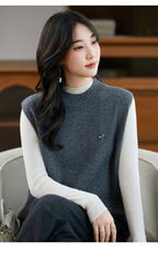 2025秋冬新款舒适百搭简约软糯时尚圆领无袖套头针织衫,女装针织衫/毛衣,美雪羊绒, 2025秋冬新款舒适百搭简约软糯时尚圆领无袖套头针织衫,女装针织衫/毛衣,美雪羊绒,