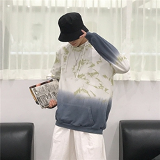 W189-特P50春秋纯棉扎染加吊染渐变休闲印花卫衣，男装卫衣，星座703