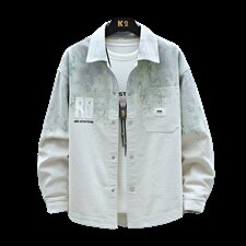 美式复古扎染牛仔夹克2026新款宽松休闲衬衫外套A436-2811-P70，男装夹克，电商A436