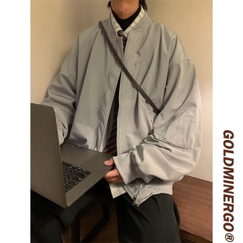 复古cityboy立领夹克外套男女春秋宽松休闲百搭棒球服JK2445-p60,男装夹克,星座1008