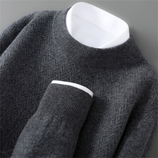 2025年秋季新款绞花针织男士上衣时尚休闲通勤百搭，男装羊毛衫，琳华羊绒