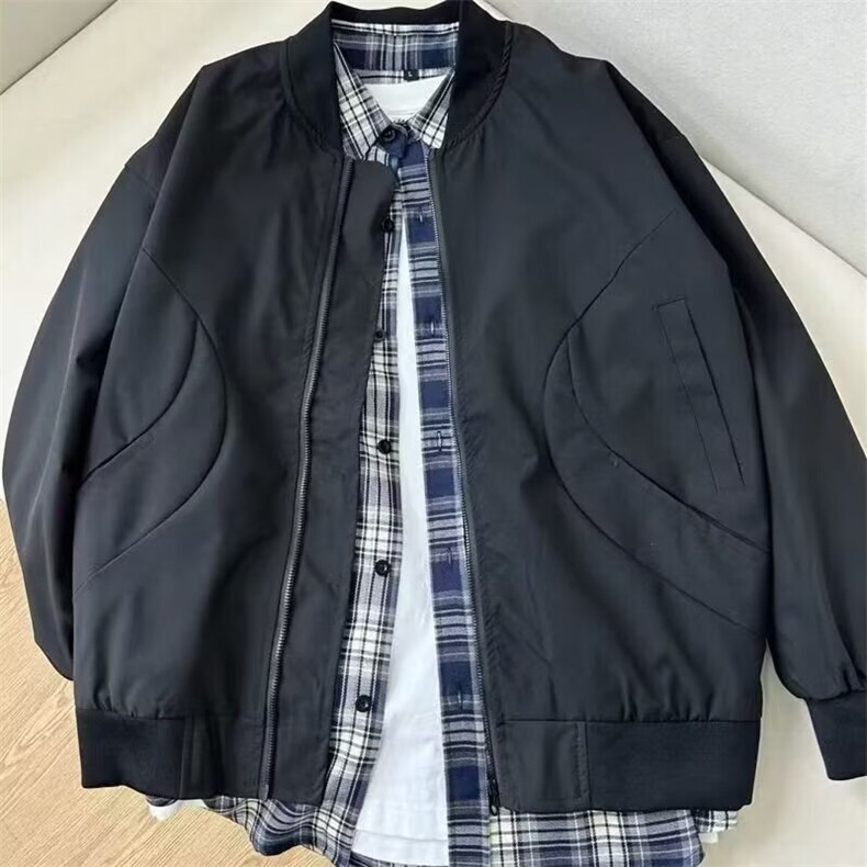 百搭美式飞行夹克春秋潮牌痞帅男女装棒球服中性cleanfit长款外套,男装夹克,星座506A