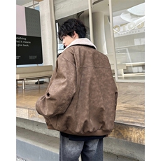 W8217P130控178皮毛扎染加绒加厚宽松休闲棉衣棉服，男装棉衣，电商B205