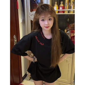 重工刺绣~美式潮牌纯棉短袖t恤夏季情侣装设计感小众男女装上衣图片