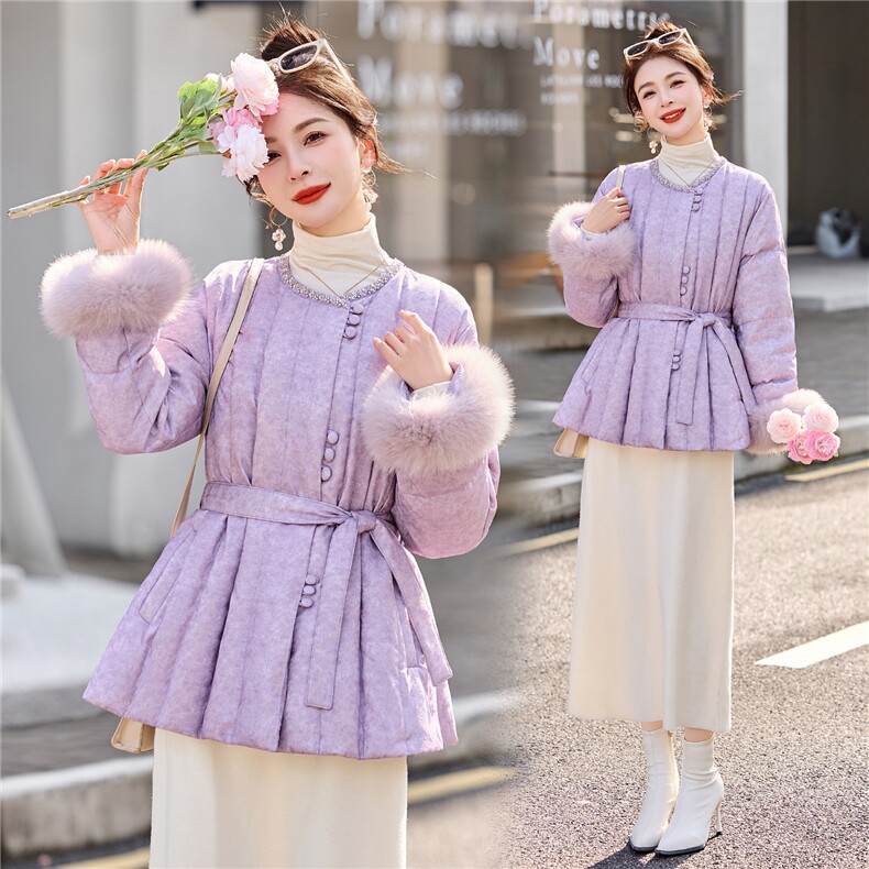 2025年冬季短款依如秀收腰狐狸毛羽绒服，女装羽绒服，依如秀(原杭风阁)