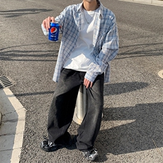 春季新款休闲长袖衬衫少年感简约日系学院上衣外套3409P45，男装衬衫，星座710