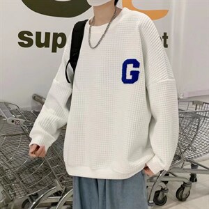 男春季新款卫衣华夫格提花毛巾绣卫衣W12P30图片