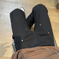 工装牛仔裤休闲裤男生秋季宽松阔腿裤潮牌直筒长裤N24-P48，男装牛仔裤，星座308B-1