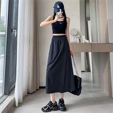 2025女夏季新款三防工装裙裤清凉透气户中外长款休闲A字伞裙，女装半身裙，梦白服饰厂