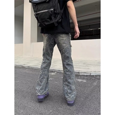 高级感纯色假两件领带衬衫男士简约ins宽松休闲垫肩长袖衬衣，男装牛仔裤，星座506A