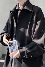 春款假两件拼接设计衬衫高品质高级感上衣痞帅外套LC301特p53控98，男装衬衫，电商B215