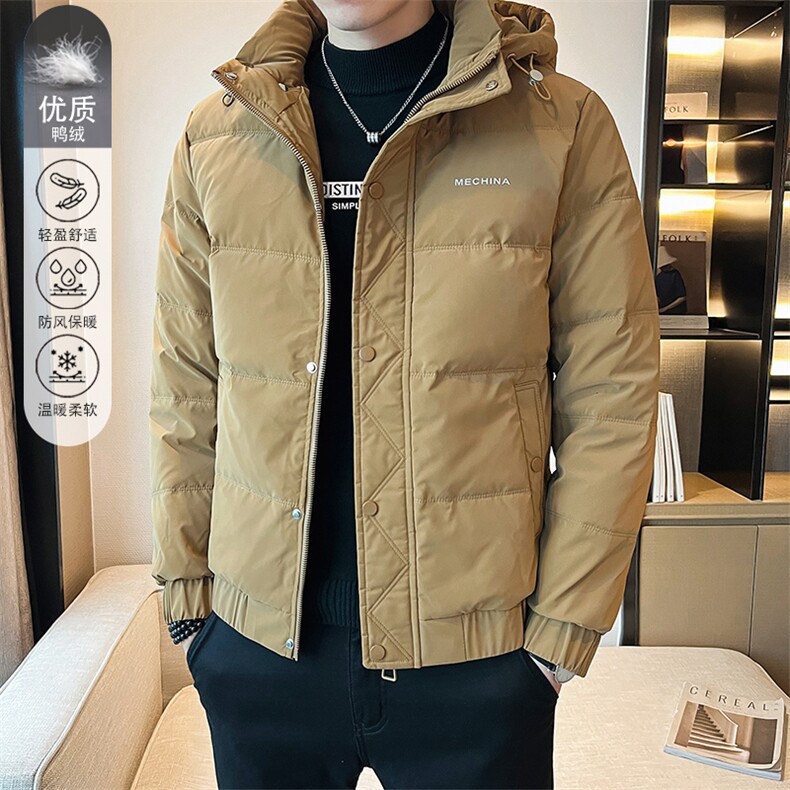 冬季店主1白鸭绒羽绒服连帽可拆简约时尚保暖外套男Y02-P155图片