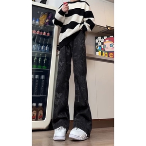 1506-1/K77281/P43迷彩蛇纹微喇牛仔裤男美痞帅裤子直筒工装裤男图片