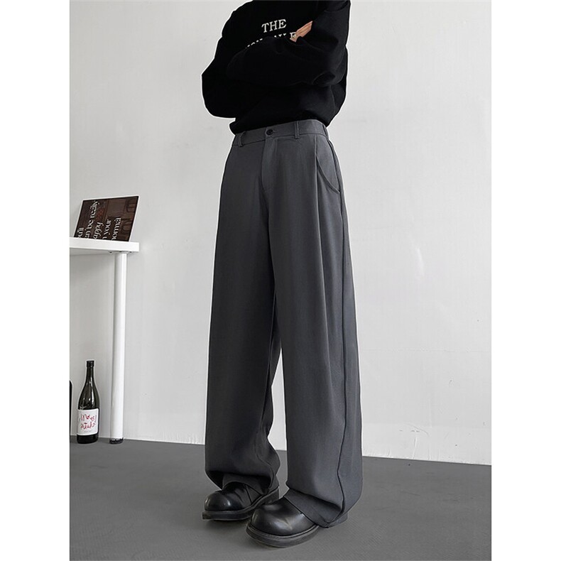 现货~2025新款宽松直筒打褶休闲西裤抗皱垂感A503特P45控68,男装休闲裤,电商A309