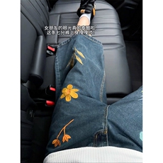 B221美式ins高街宽松花朵刺绣七分牛仔裤短裤LK25536-特P45控78，男装牛仔裤，电商B221