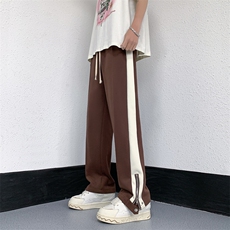 美式复古条纹休闲裤男高街vibe风拉链开叉卫裤裤子K01038-P40，男装休闲裤，星座308B-1