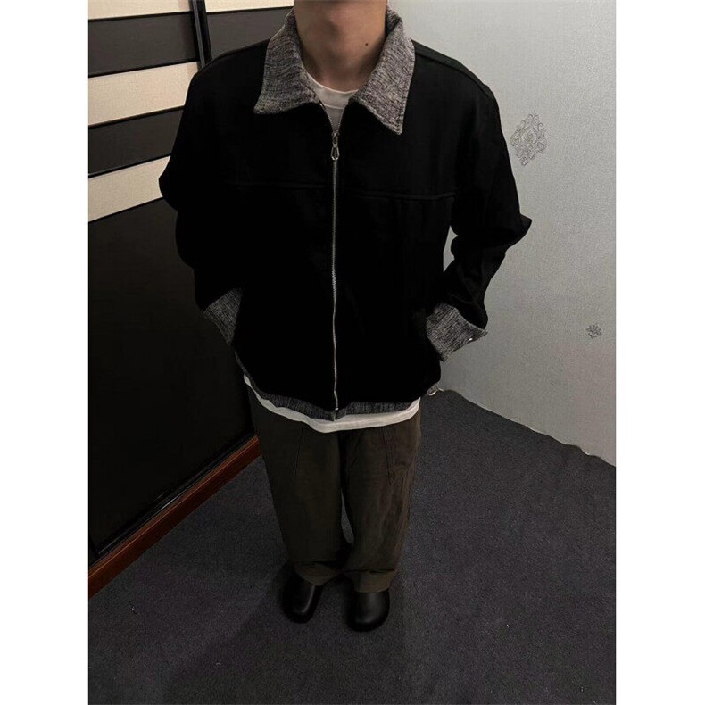 【有货】CLY6628CC-特P85 小香风拼接翻领夹克外套男高级感图片